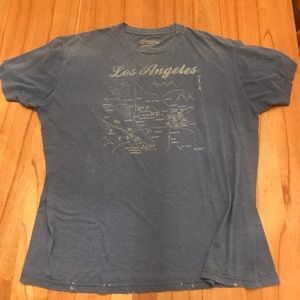 Los Angeles Map Tote Tee Vintage Soft XL